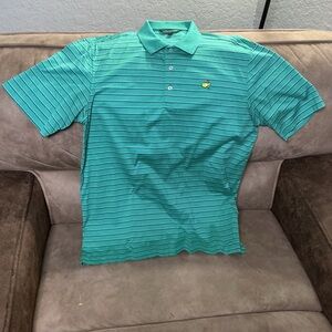 Masters Green Striped Polo Shirt